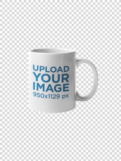Coffee Mug Mockup Against a Transparent Backdrop