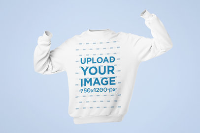 Ghosted Mockup of a Crewneck Sweatshirt with Flexed Sleeves