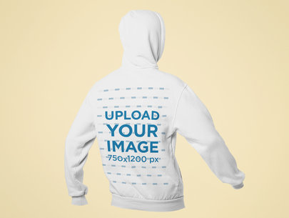 Mockup Featuring the Back of a Hoodie and a Customizable Background 