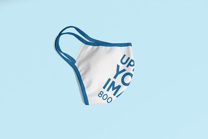 Face Mask Mockup Featuring a Customizable Background