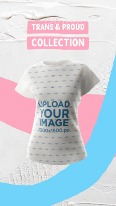 Video of a 3D T-Shirt with Animated Graphics for Trans Pride Month