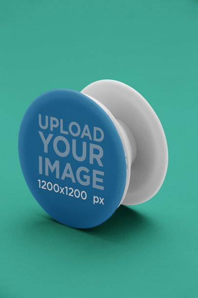 Phone Grip Mockup on a Flat Color Background 