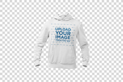 Pullover Hoodie Mockup of a Ghosted Model Against a Solid Surface