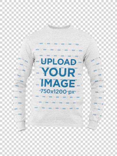 Ghosted Mockup of a Heather Man's Long Sleeve Tee on a Customizable Background