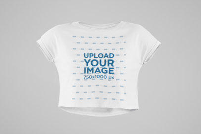 Ghosted Crop Top Mockup Featuring a Customizable Background