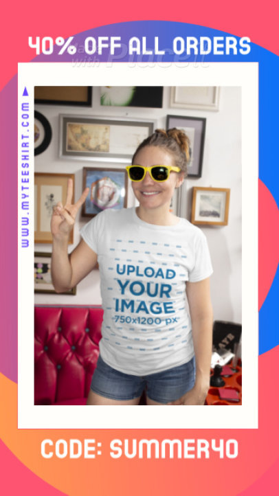 T-Shirt Video Featuring a Cool Woman and a Code for a Special Discount