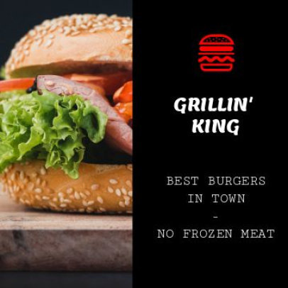 Instagram Post Video Maker for a Grilled Burgers Restaurant Ad