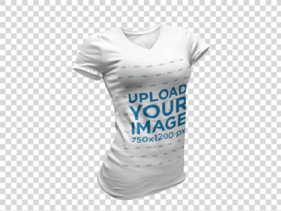 Women's V-Neck Tee Invisible Model Mockup